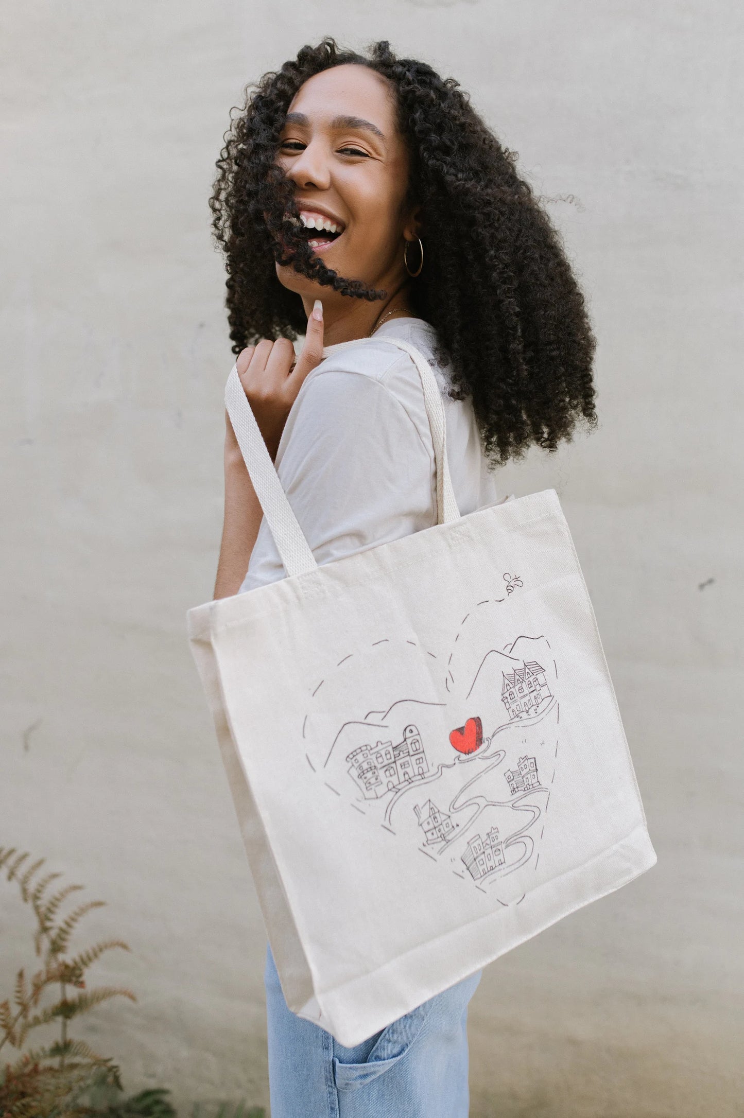 Together We Heal Nude & Red Shopping Tote Bag